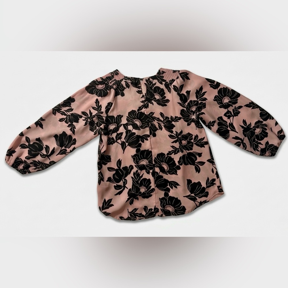 Ophelia Roe Pink Floral Blouse with Black Print - Picture 6 of 9